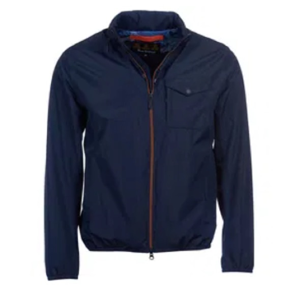 NWT NEW Barbour Menton Zip Up Waterproof Bomber Storm Force Navy Camo Jacket XXL - Picture 3 of 16